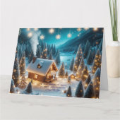 Gemütliche Winterhütte Neujahrskarte Karte (Vorderseite)