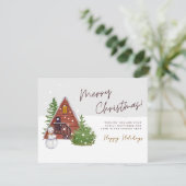 Gemütliche Winterhütte & Snowman | Weihnachten (Stehend Vorderseite)