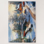 Gemütliche Winterhüttenlandschaft Puzzle (Vertikal)