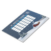 Gemütliche Winterkabine Notepad | Snowy Night Stat Notizblock (angewinkelt)