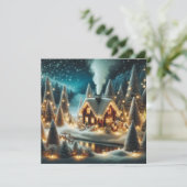 Gemütliche Winterkabine Weihnachtskarte Feiertagskarte (Stehend Vorderseite)