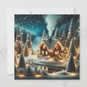 Gemütliche Winterkabine Weihnachtskarte Feiertagskarte (Vorderseite)