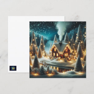 Gemütliche Winterkabine Weihnachtskarte Feiertagskarte