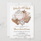 Gemütliche Winterkakao und Cookies Babydusche Einladung (Vorderseite)