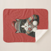 Gemütliche Winterkatze Kakao Sherpadecke (Vorderseite (Horizontal))