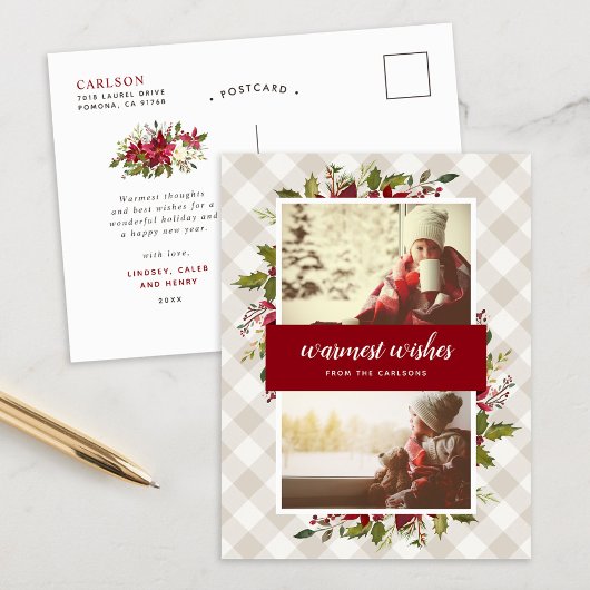 Gemütliche Winterlandschaft 2 Foto Feiertagspostkarte