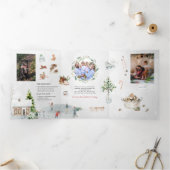 Gemütliche Wintermomente | Weihnachtsfamilien-Foto Dreifach Gefaltete Einladung (Innenseite)