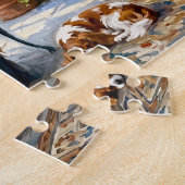 Gemütliche Winterorangerie mit Cavalier Spaniel Puzzle (Seite)