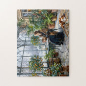 Gemütliche Winterorangerie mit Cavalier Spaniel Puzzle (Vertikal)