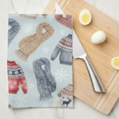 Gemütliche Winterpullover und Schals – Aquarell Geschirrtuch (Viertel Falte)