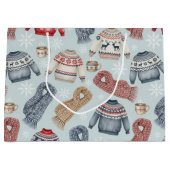Gemütliche Winterpullover und Schals – Aquarell Große Geschenktüte (Vorderseite)
