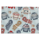 Gemütliche Winterpullover und Schals – Aquarell Große Geschenktüte (Rückseite)