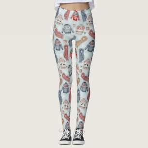 Gemütliche Winterpullover und Schals – Aquarell Leggings