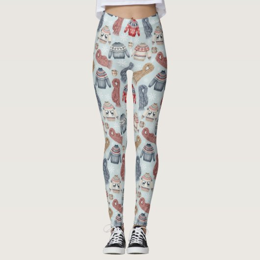 Gemütliche Winterpullover und Schals – Aquarell Leggings (Vorderseite)