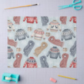 Gemütliche Winterpullover und Schals – Aquarell Seidenpapier (Basteln)