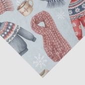 Gemütliche Winterpullover und Schals – Aquarell Seidenpapier (Detail)