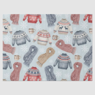 Gemütliche Winterpullover und Schals – Aquarell Seidenpapier