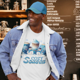 Gemütliche Wintersaison Snowman Kaffee Weihnachten T-Shirt
