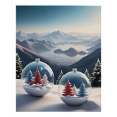 Gemütliche Winterschneeglobe-Szene Poster (Vorderseite)
