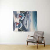 Gemütliche Winterschneeglobe-Szene Wandteppich (Beispiel (Horizontal))