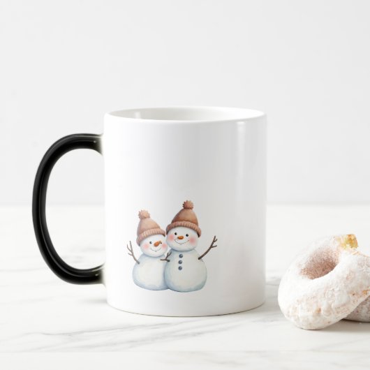 Gemütliche Winterschneemännerküste Tasse (Mit Donut)
