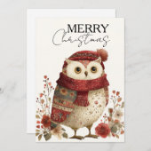 Gemütliche Winterschüssel mit rotem Scara Feiertagskarte (Vorne/Hinten)