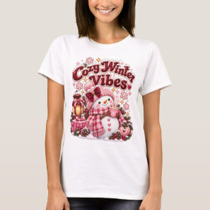 Gemütliche Winterstimmung Süße Schneemann Custom T-Shirt