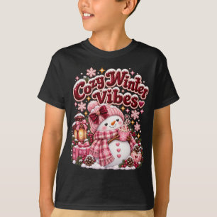 Gemütliche Winterstimmung Süße Schneemann Custom T-Shirt