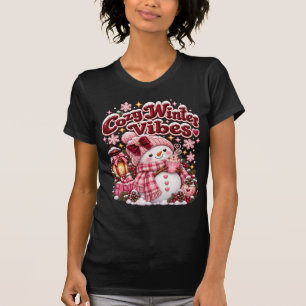 Gemütliche Winterstimmung Süße Schneemann Custom T-Shirt