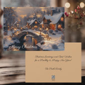 Gemütliche Winterstone Hütte Village Frohe Weihnac Feiertagskarte