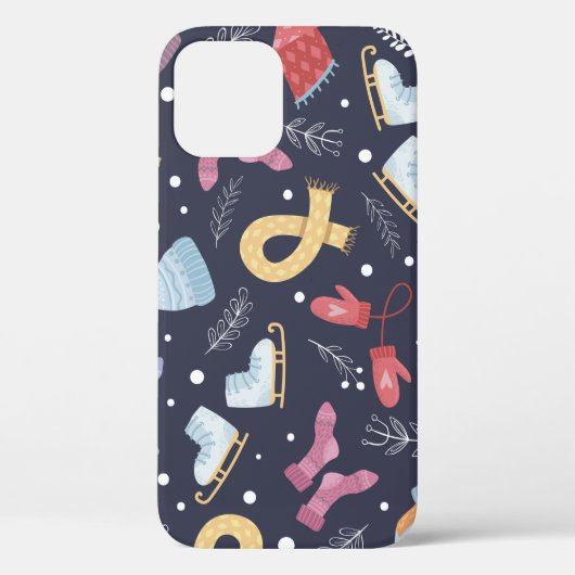 Gemütliche Wintertöne auf blauem Hintergrund. gego Case-Mate iPhone Hülle (Rückseite)