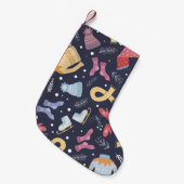 Gemütliche Wintertöne auf blauem Hintergrund. gego Kleiner Weihnachtsstrumpf (Vorderansicht (hängend))