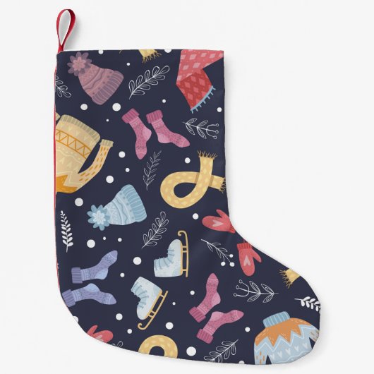 Gemütliche Wintertöne auf blauem Hintergrund. gego Kleiner Weihnachtsstrumpf (Vorderseite)