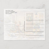 Gemütliche Winterveranda-Aquarell-Kunst Postkarte (Rückseite)