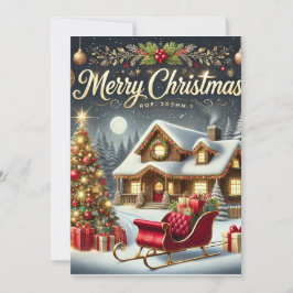 Gemütliche Winterweihnachtskarte - Frohe Weihnacht Feiertagskarte