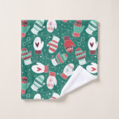 Gemütliche Winterweihnachtszittern im Grünen Badhandtuch Set (Waschlappen)