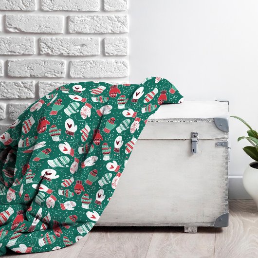 Gemütliche Winterweihnachtszittern im Grünen Fleecedecke