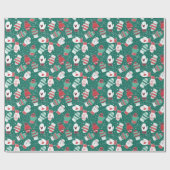 Gemütliche Winterweihnachtszittern im Grünen Geschenkpapier (Flach)