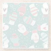 Gemütliche Winterweihnachtszittern im Grünen Glasuntersetzer (Rückseite)