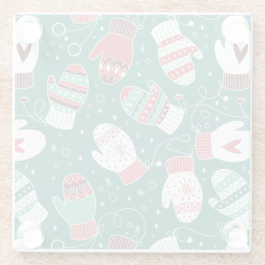 Gemütliche Winterweihnachtszittern im Grünen Glasuntersetzer (Rückseite)