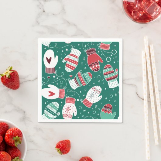 Gemütliche Winterweihnachtszittern im Grünen Serviette (Beispiel)