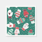 Gemütliche Winterweihnachtszittern im Grünen Serviette (Vorderseite)