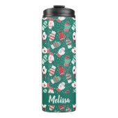 Gemütliche Winterweihnachtszittern im Grünen Thermosbecher (Vorderseite)