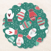 Gemütliche Winterweihnachtszittern im Grünen Untersetzer (Vorderseite)