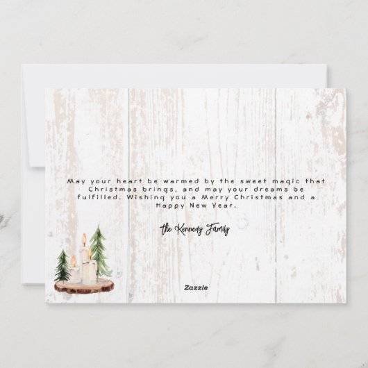 Gemütliche Winterwünsche | Wetterwaldland Feiertagskarte (Rückseite)