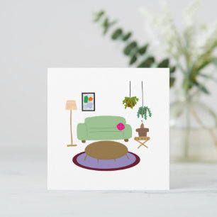 Gemütliche Wohnzimmer-Pflanzenliebhaber-Homedekora Einladung