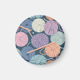 Gemütliche Wollknäuel und Stricknadeln Nahtlos  Magnet