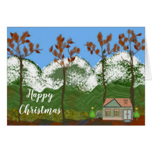 Gemütliche Zuhause Winter Szene zu Weihnachten