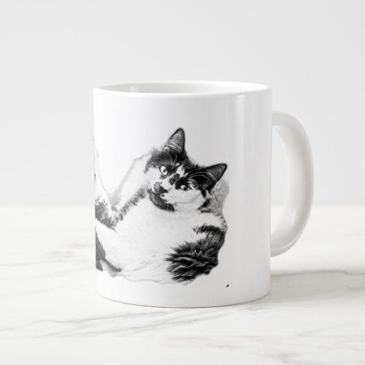Gemütliche Zwei Katzen Portrait Tasse (Vorderseite Rechts)
