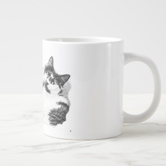 Gemütliche Zwei Katzen Portrait Tasse (Rechts)